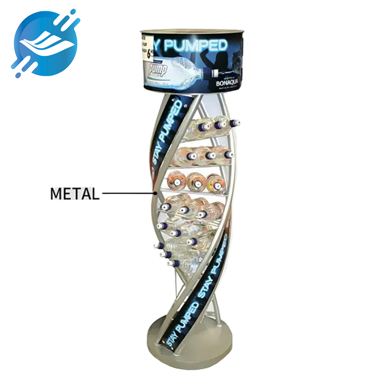 Custom Metal Spiral Floor Stand Beverage Display Stand