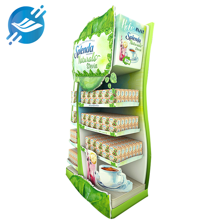 Metal floor-standing multi-layer multi-faceted tea bag display stand