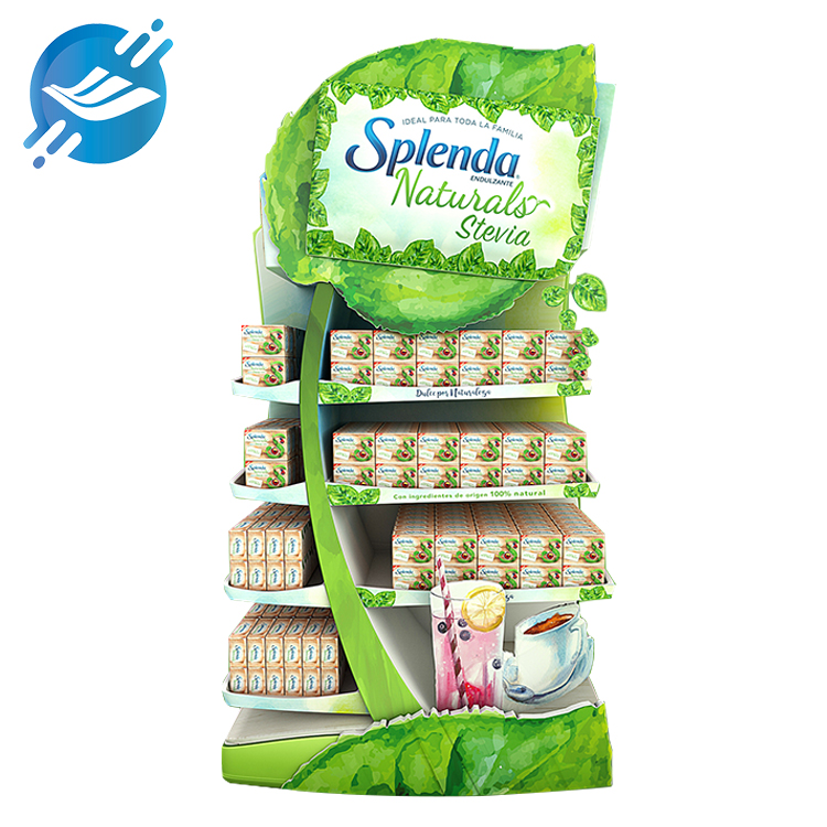 Metal floor-standing multi-layer multi-faceted tea bag display stand