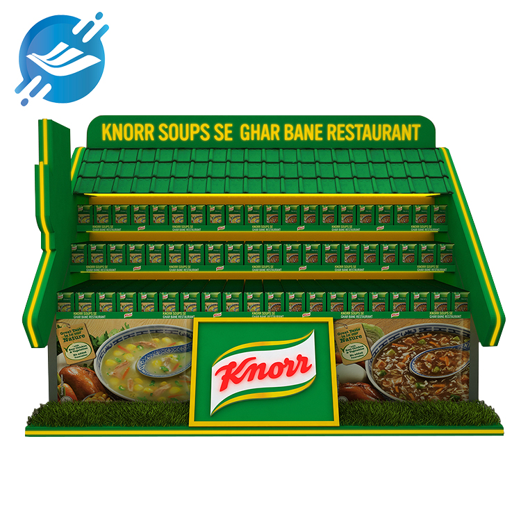 Customized metal floor-mounted large-capacity luminous condiment display stand