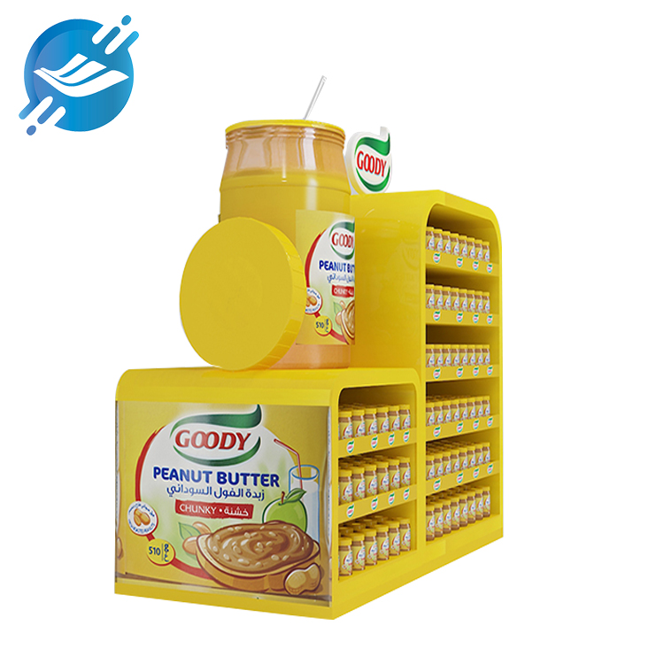 High saturation color & double sided design floor standing peanut butter food display rack | Youlian